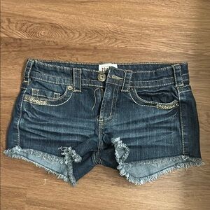Mudd Blue Jean Shorts with Distressed Hem